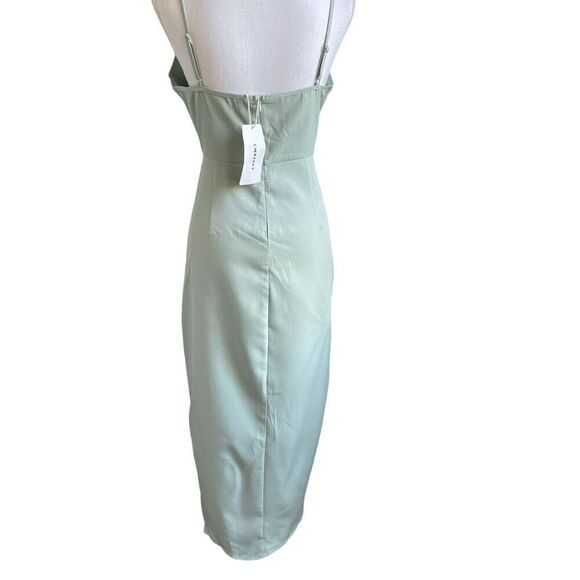 NWT CMZ 2005 Women’s V neck Spaghetti strap Midi Cocktail Dress 8/10 Mint Green - Picture 3 of 16